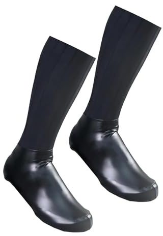 DimyFew 2 Piezas Cubierta para Zapatos de Ciclismo para Bicicleta con Protección Contra Lluvia Y Diseño Aerodinámico Adecuada para Hombres Mujeres Salidas de, Black L
