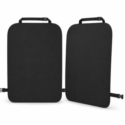 2 Pack Car Seat Back Protector, Durable Waterproof Seat Protectors with 3 Storage Pockets, 60x45cm, Prevents Scuffs and Marks during Travel, Daily Commuting, for Vehicle Owners, Home Users (Black)