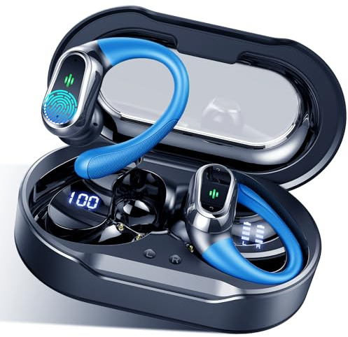 Cuffie Bluetooth Sport, 50H Auricolari Bluetooth 5.4 HiFi Stereo, Cuffie Wireless Cancellazione Rumore Mics, Cuffiette Bluetooth Ricarica Rapida USB-C, IP7 Impermeabil Auricolare per Correre Palestra