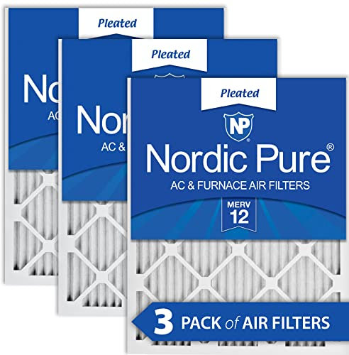 Nordic Pure 14x24x1M12-3 MERV 12 AC Furnace Filter 14x24x1 Merv 12 AC Furnace Filters Qty 3