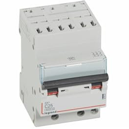 407847 Disjoncteur Tripolaire 25a - 3p Courbe C - 6/10ka - Automatique Et Vis - Legrand Dx3