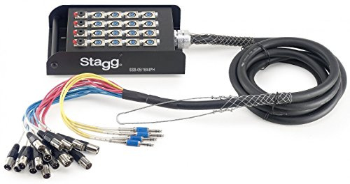 Stagg SSB-05/16X4PH Boîte de scène 16 XLR Femelle/4 Jack Mâle 5 m Noir