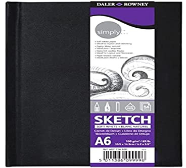 DALER ROWNEY Simply Skizzenbuch, Format 10,5 x 14,8 cm, 54 Blatt Papier mit 100 g/m² feiner Körnung