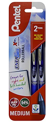Pentel EnerGel 0.7 mm Xm Retractable Pen - Blue (Pack of 2) XBL77/2-C