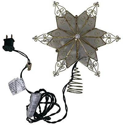 Kurt Adler UL3131 10-Light 6 Pt. Capiz Star Treetop