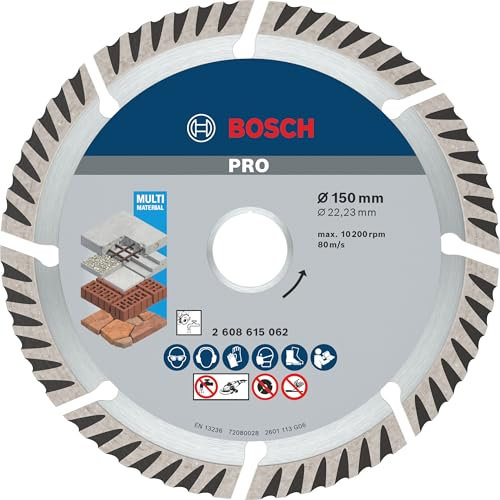 Bosch Profesional Disco de corte diamante estándar para universal (hormigón y mampostería, 150 x 22,23 mm, accesorio amoladora angular)