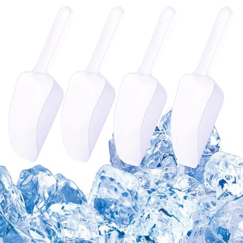 MINGZE 4 Stück klar Polycarbonat Schaufel, Küche Kunststoff Eisschaufel, Dosierschaufel, Mehlschaufel, Teeschaufel, Kaffeeschaufel, Süßigkeits-Schaufel, Popcornschaufel, Schwerlast Nützlichkeit Scoop