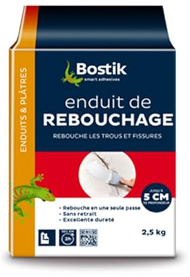 Bostik Enduit Rebouchage Poudre 2.5 kg Blanc
