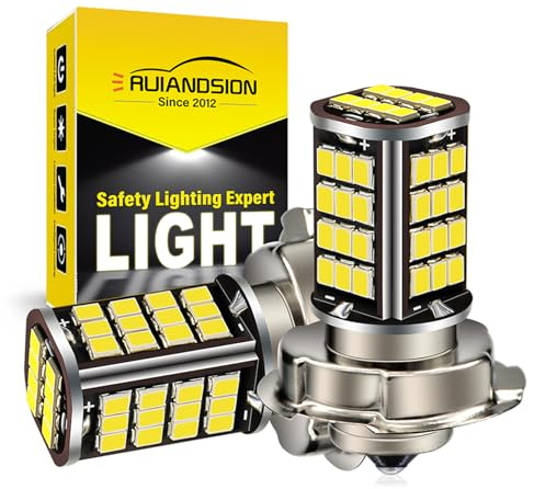 Ruiandsion 2pcs DC 12V P26S LED Lampadina motociclo Moto Faro Super Bright 3030 56SMD Chipset 6000 K Bianco