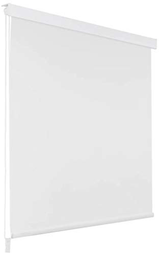 mewmewcat Bathroom Shower Curtain Roller Blind, Water Resistant, Quick Drying and Easy to Clean, White (half transparent), 140x240 cm