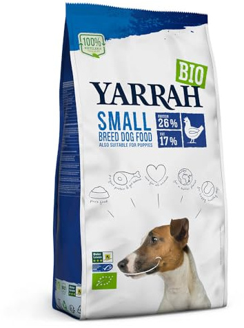 Yarrah Small Breeds Comida Seca nutritiva orgánica para Perros – para Razas pequeñas de Todas Las Edades | Exquisitos trozos biológicos para Perros con Pollo, 5 kg | 100% orgánico y Libre de aditivos