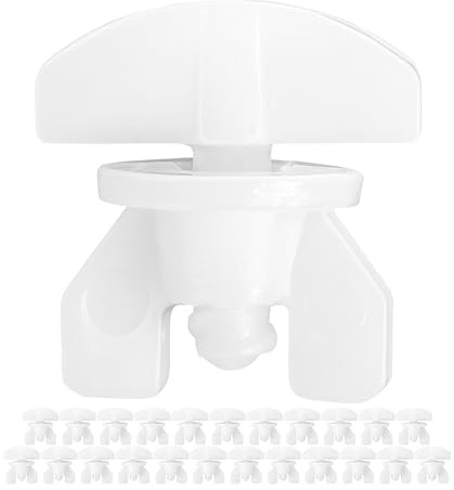 Gardinen Feststeller, 24 Stück, in Weiß, aus Kunststoff, für min. 10 x 6 mm Laufkammern, Stopper für Schienensysteme mit Innenläufen, Zwischenfeststeller, Endstopfen, Endfeststeller Gardinenschiene