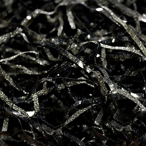 Schwarz Bast Zerfetztes Papier Seidenglitzerpapier Seidengeschenkbox Füllmaterial Füllmaterial Glänzend Bast dekoration Geschenkbox Geschenkpartner Geschenkbox Geschenkkorb Geschenkdekoration(B)