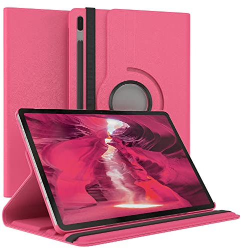 EAZY CASE - Tablet Hülle für Samsung Galaxy Tab S7 FE (5G) Schutzhülle 12.4 Zoll Smart Cover Tablet Case Rotationcase zum Aufstellen Klapphülle 360° drehbar mit Standfunktion Tasche Kunstleder Pink