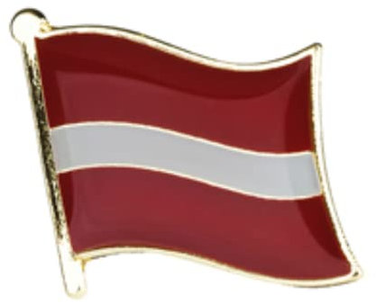 Latvia National Flag Metal Enamel Lapel Pin Badge – 1.9 x 1.6 cm Carmine Red and White Tricolour – Hard Enamel Finish with Secure Clasp for National Pride, Travel, Events, and Collectors