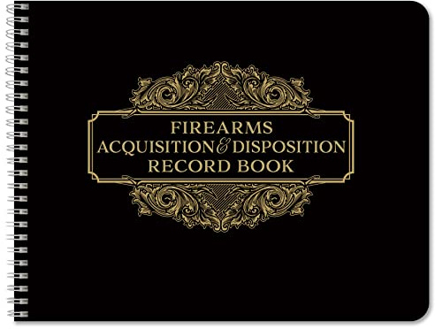 BookFactory Firearms Acquisition and Disposition A&D Gun Log Book ATF Gun LogBook Record Book - 100 Pages, Black, Wire-O, 11'' x 8.5'' (Made in USA)