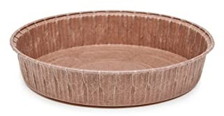 Ecopack Lot de 4 moules ronds en papier jetables pour tartes, gâteaux et quiches en papier antiadhésif, adaptés au four max à 220 °C, dimensions 16 x 3 cm, marron