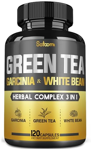Green Tea Extract Pill EGCG 16000Mg per Serving with 12000Mg Green Tea, 2000Mg Garcinia Cambogia & 2000Mg White Kidney Bean - Support Body Balance, Heart & Immune Health - 120 Capsules 2 Month Supply
