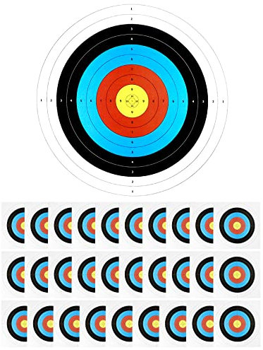 QWORK® 30 Blatt Bogenschießen Zielscheiben 40cm x 40cm Papier-Scheibenauflagen Bogenschießen Zubehör