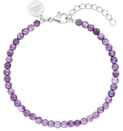 Purelei® Amethyst Armband (Silber) – Elegantes, verspieltes Damen Armband – Edelstahl – Verstellbare Länge 16-19 cm – Hawaiianisch inspiriert & wasserfest
