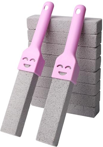 YFLeomry 10 Stück Bimsstein Toilette，Toilettenreiniger mit 2 Griffe, Austauschbar pumice stone for Toilet, Putzstein für Toilette, Bad, Waschbecken,Urinsteinentferner Bimsstein Fußpflege Hornhaut