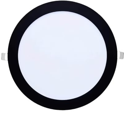 ONSSI Plafoniera LED 20W 2000 lumen (CCT Commutazione in Bianco-Neutro-Caldo),Rotondo Φ220 mm Pannello Led ultra Sottile Faretto LED da Incasso (Telaio Nero)