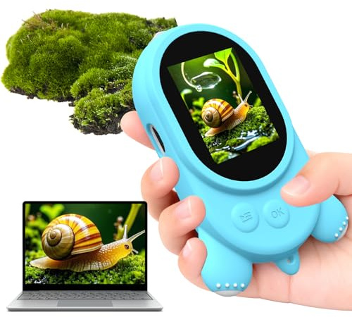 Microscope Numérique pour Enfants avec Écran IPS 2.0 Pouces, 8 Lumières LED, Rechargeable Mini Microscope Extérieur à Partir de 3 à 12 Ans
