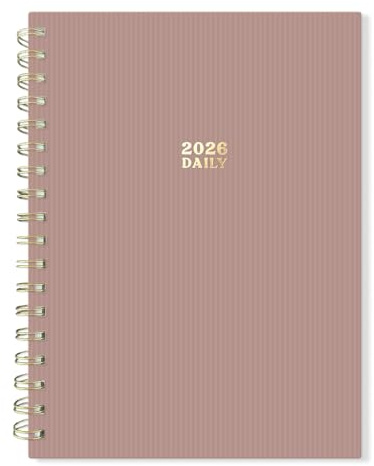 Sweetzer & Orange 2026 Planner – 6 x 8.25 Dated Daily, Weekly & Monthly Calendar Planner – January to December 2026 – Tiramisu Design with Motivational Stickers, Gold Spiral & Sturdy Paper