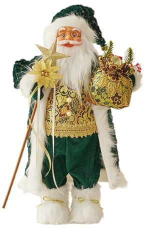 szaluyk Bambola di Babbo Natale | Figura in piedi con tasca, statuetta per decorazione da tavolo, stanza e festività | Decorazione natalizia ideale per casa, ufficio e feste invernali