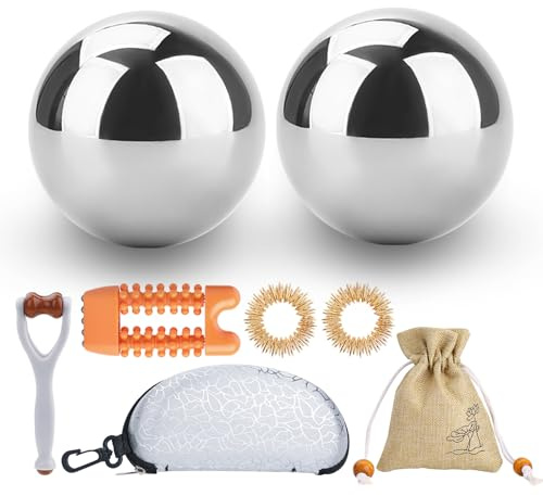 Fvbber Fitness Solid Stål Baoding Bollar Set