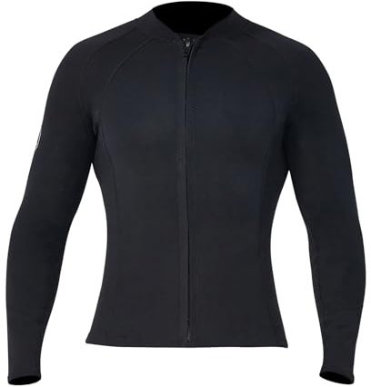 Domary Chaqueta de Neopreno de 2 Mm para Buceo, Manga Larga, Cremallera Frontal, Protección para Snorkel, Buceo, Surf, Natación y Deportes Acuáticos (Hombres y Mujeres). (Hombres)