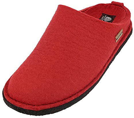 HAFLINGER Flair Soft Filzpantoffeln aus Wollfilz Hausschuh Rubin, Gr. 37