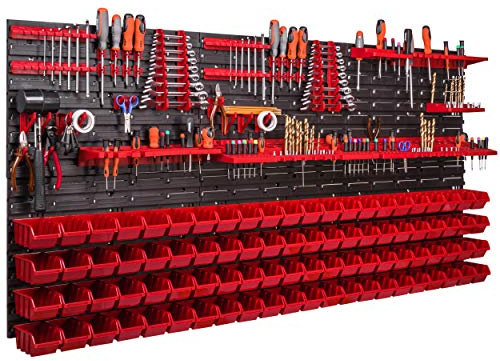 Werkzeugwand 1728 x 780 mm Stapelboxen Werkzeughalter Wandplatte Halterungsschienen Garage Lager Werkstatt Hobby (ITBNN600x6-U2122-NP4-R444)