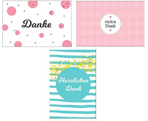 3 stycken premium tackkort (fällkort) med 3 kuvert, tack, kort, gratulationskort, bröllop, födelse, baby, dop, avskedad, födelsedag, jubileum