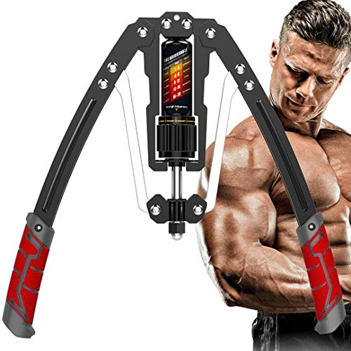 EAST MOUNT Twister Arm Exerciser - Adjustable 22-440lbs Hydraulic Power, Home Chest Expander, Shoulder Muscle Training Fitness Equipment, Arm Enhanced Exercise Strengthener (Red)