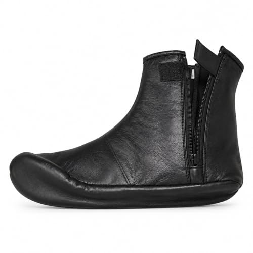 Mens Ladies Unisex Real Leather Black Socks Khuffs Hajj Umrah (Black, 8)