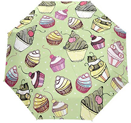 Eistorte Punkt Regenschirm Taschenschirm Automatische Reise Winddichte Sonnenschutz Trekkingschirm Wanderregenschirm für Frauen Männer