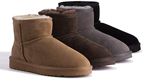 Aus Wooli Australia Short Sheepskin Ankle Boot - Silver - UK WOMEN 6/UK MEN 6