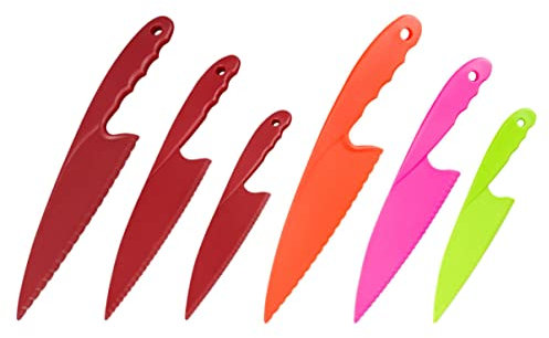 Abaodam 6piezas Cuchillo De Plástico Pp Para Fruta y Pasteles Seguro Para Cocina y Educación Temprana