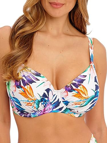 Fantasie Paradiso Gathered Full Cup Bikini Top Multicoloured Blue 42E