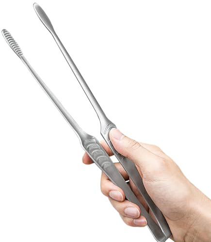 JETKONG Stainless Steel Kitchen Tongs, Serving Tongs for Cooking, 10.6 Metal Food Tongs with Non-Slip Comfort Grip, Non-Stick Cooking Tongs Heat Resistant BBQ Tong Grill Tong for Barbecue Grilling