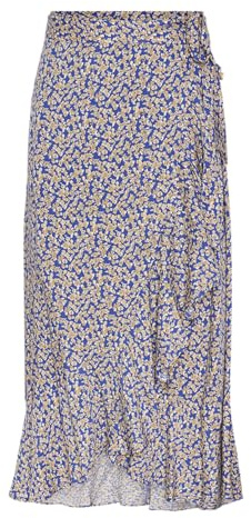 Y.A.S Yasalira Hw Long Wrap kjol S. Noos, Bluing/Aop: ditsy blomma, S