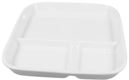PRETYZOOM Assiettes Compartimentées En Porcelaine 10 Pouces Assiette Carrée En Céramique Pour Petit Déjeuner Steak Service De Table Pour Maison Et Restaurant