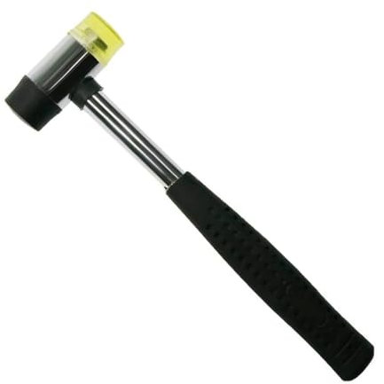 Edward Tools 25mm Two Sided Soft Face Small Mallet - Double Face - Installation Mallet for Flooring, Jewelry, Wood Work - Fiberglass Handle