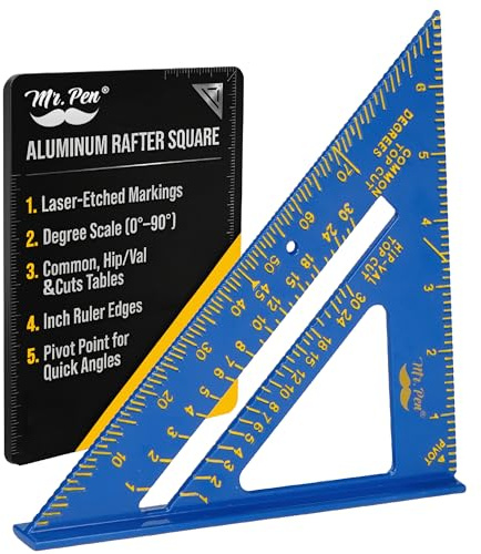 Mr. Pen- Rafter Square, 7 Inch, Blue, Aluminum Alloy, 7 Inch