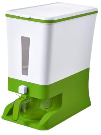Spannmålsdispenser 8L Risdispenser Med Lock Risförvaringsbehållare Rishållare Dispenser Förvaringsbehållare För Kök Müslidispenser för Nötter(Grün)