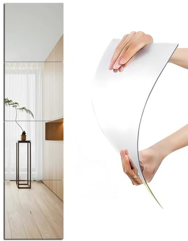 Acryl-Spiegel-Aufkleber für Wände, 35 x 35 cm, HD-Spiegelfliesen, bruchsicher, bruchsicher, Wandspiegel, zum Aufkleben auf Spiegel, Make-up, Zuhause, Workout, Fitnessstudio, Flur, Fliesen