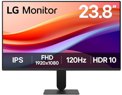 LG MONITOR 24U411A-B - FHD 1080p IPS 24 inch, 120 Hz, 5ms GtG, Computer desktop display with VRR, HDR10, Smart Energy Saving, Anti-Glare, D-Sub, HDMI, Matte Black