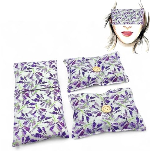 PACK lavanda. Almohada para relajar los ojos, y 2 mini almohada duerme bien, ideal como regalo