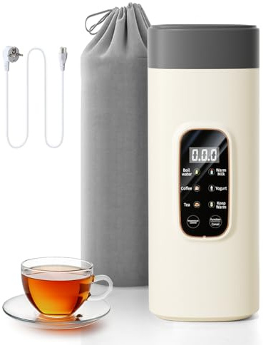 Hervidor de viaje de 550 ml, inteligente, con 6 ajustes de temperatura, 400 W de ebullición rápida, acero inoxidable 304, hervidor eléctrico a prueba de fugas para viajes, oficina, té y café.